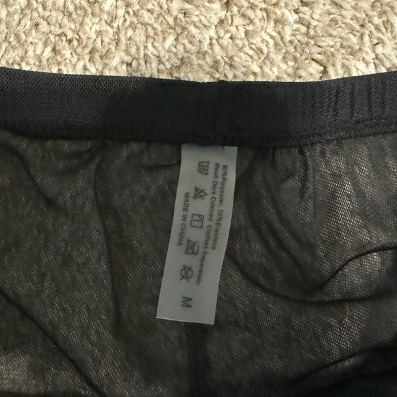 SHEIN SWIM SHORTS COVERUP BLACK MEDIUM NWOT - Picture 4 of 4